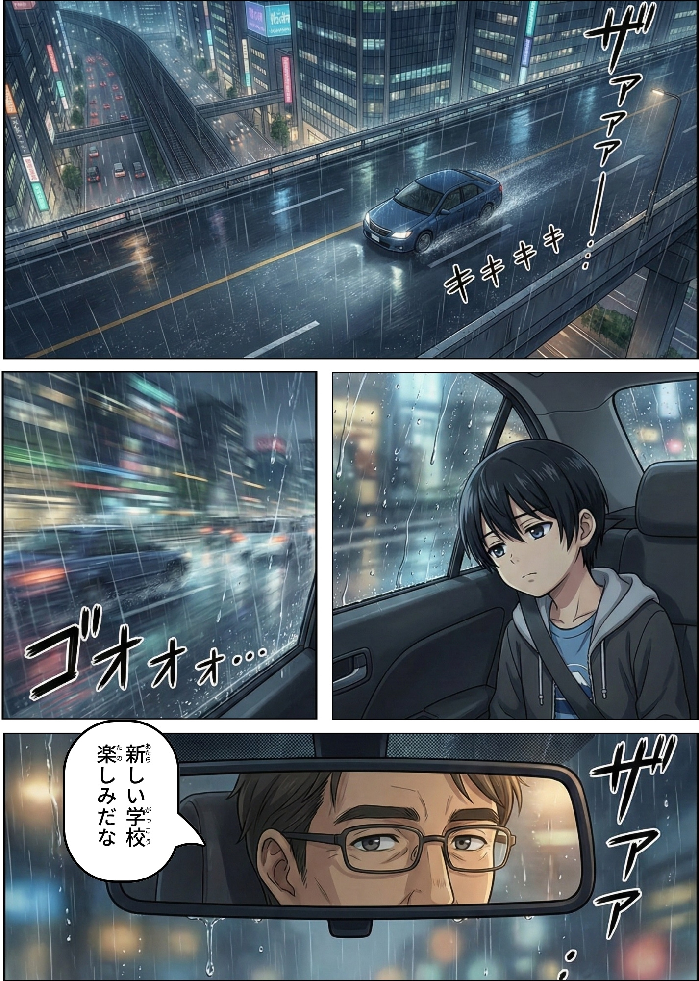 漫画第1話 雨の街・引っ越しの夜